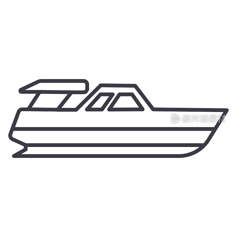 boat launch,yacht vector line icon, sign, illustration on background, editable strokes